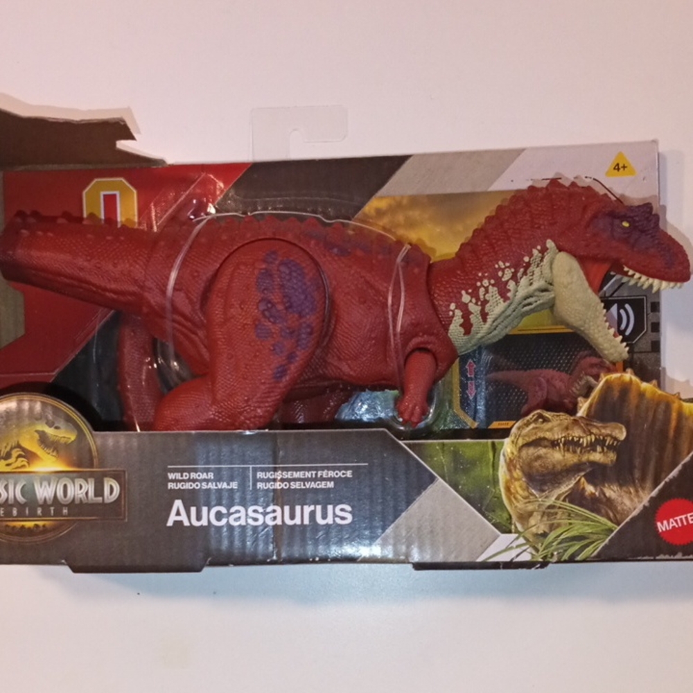 Mattel Jurassic World Aucasaurus Dinosaur - Red and Cream
